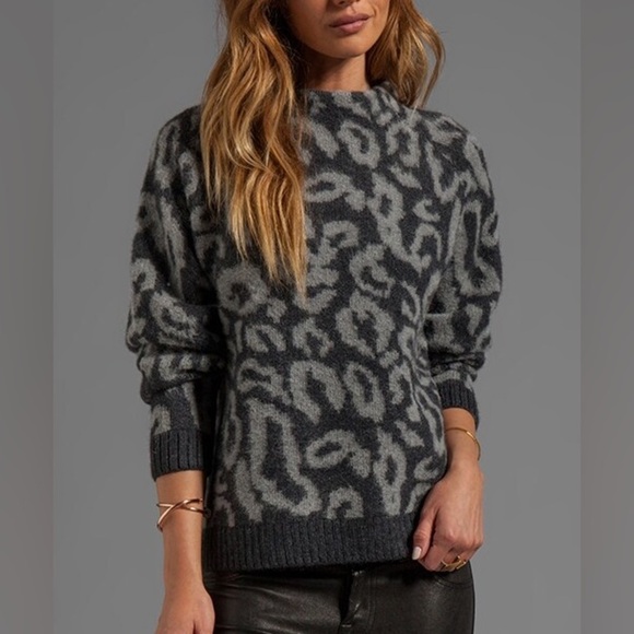 By Malene Birger Soft Jacquard Fensia Dark Grey Melange Alpaca Wool Pullover M - Picture 1 of 9